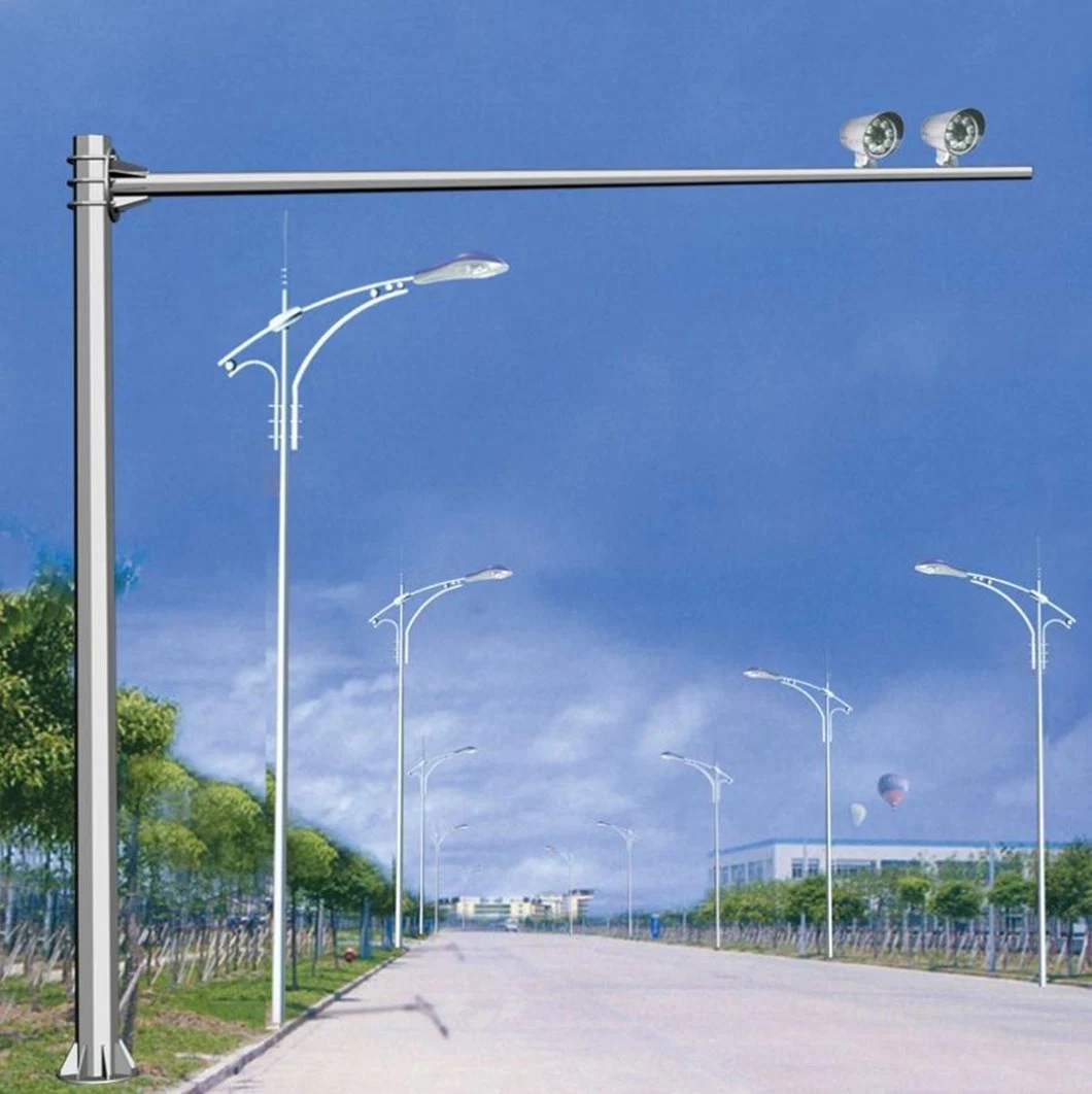 Hot DIP Galvanized Customized Steel CCTV Camera Pole for Traffic Safety