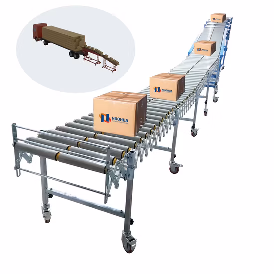 Telescopic Gravity Unloading Roller Conveyor System
