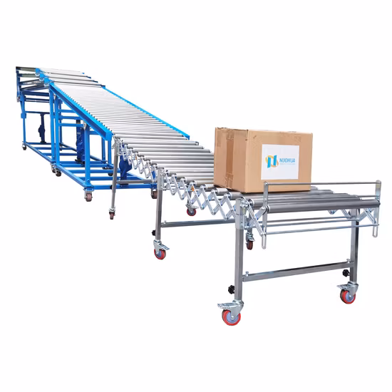 Telescopic Gravity Unloading Roller Conveyor System
